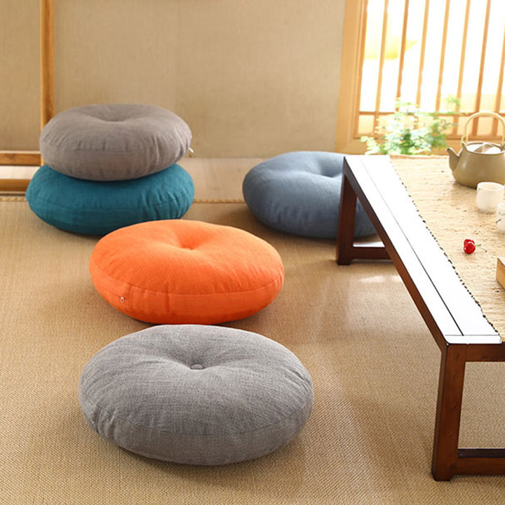 Lotus Simple Pattern Linen Meditation Seat Cushion Home Living Room Decoration - image 3