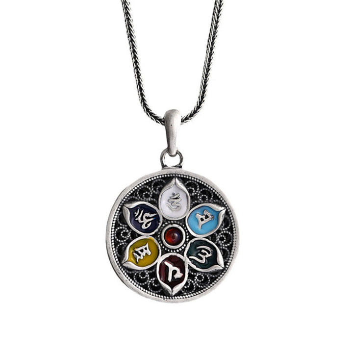 Buddha Stones Tibetan Om Mani Padme Hum Purity Necklace Pendant - image 10