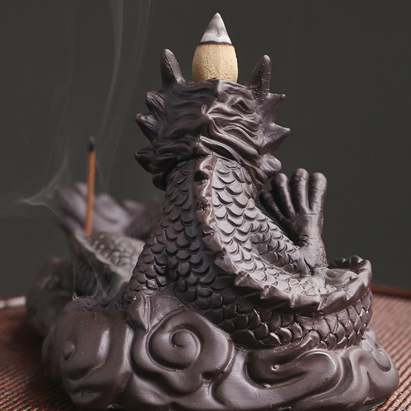 Dragon Playing Ball Flower Protection Incense Burner Decoration - image 13