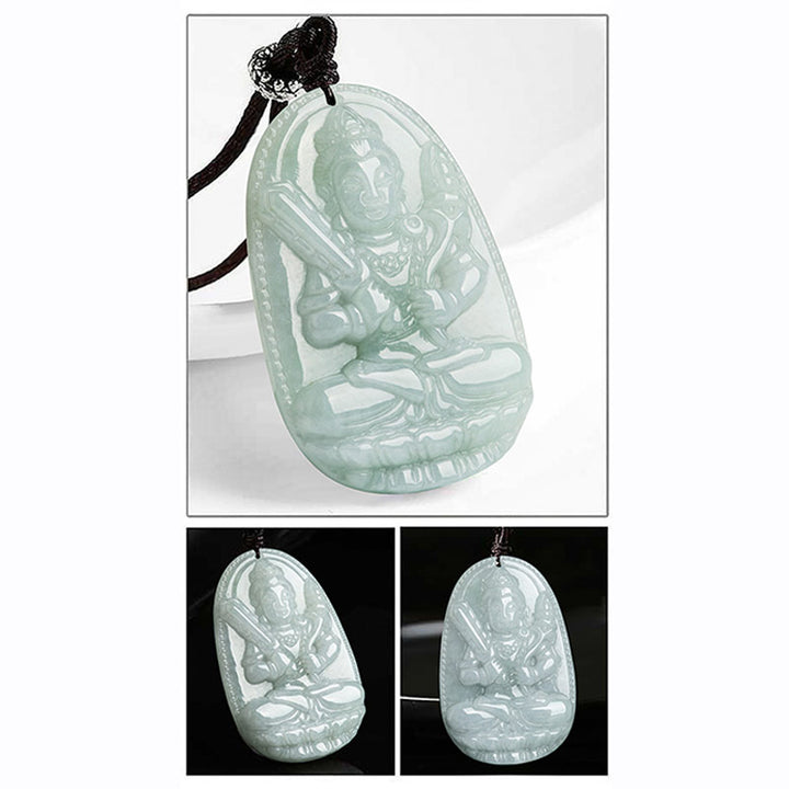 Buddha Stones Chinese Zodiac Natal Buddha Jade Wealth Prosperity Necklace Pendant - image 4