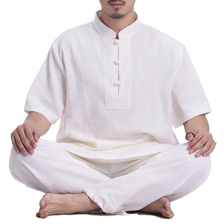 Spiritual Zen Meditation Prayer Practice Cotton Linen Clothing Men's Set - image 17