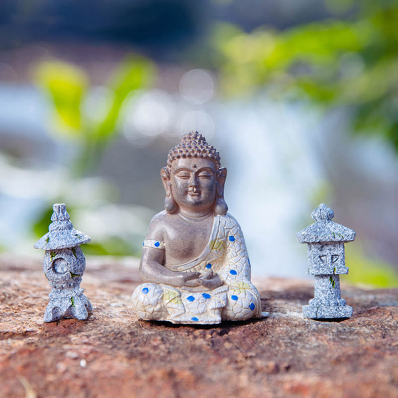 Meditating Zen Buddha Serenity Resin Statue Figurine Home Decoration - image 8