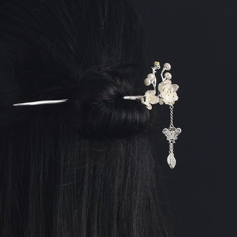Buddha Stones Plum Blossom Butterfly Love Tassel Hairpin - image 4