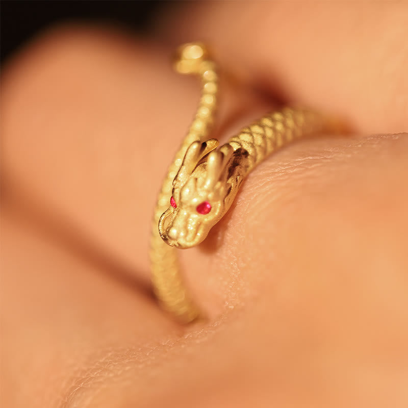 Buddha Stones 925 Sterling Silver Vintage Year of the Dragon Luck Protection Strength Adjustable Ring - image 6