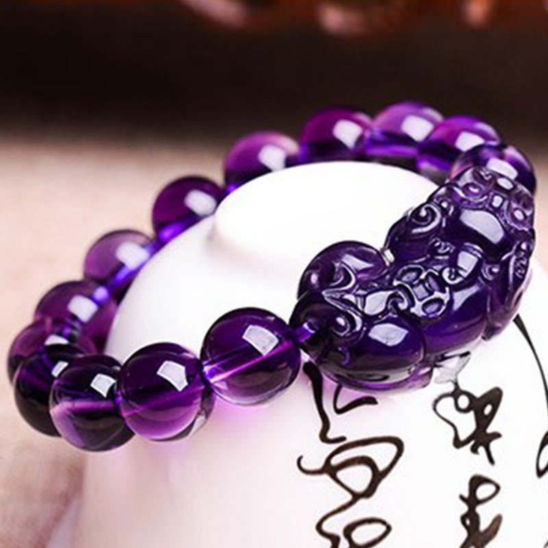 Buddha Stones Feng Shui Amethyst Fortune Wealth Bracelet - image 3