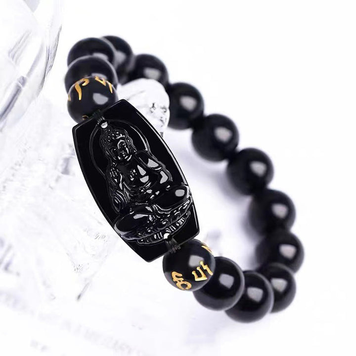Buddha Stones Chinese Zodiac Obsidian Protection Bracelet - image 9