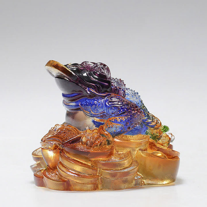 Feng Shui Frog Handmade Liuli Crystal Art Piece Wealth Home Office Decoration - image 6