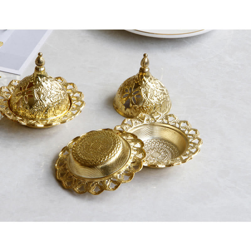 Tibetan Gold Mini Meditation Incense Burner - image 4