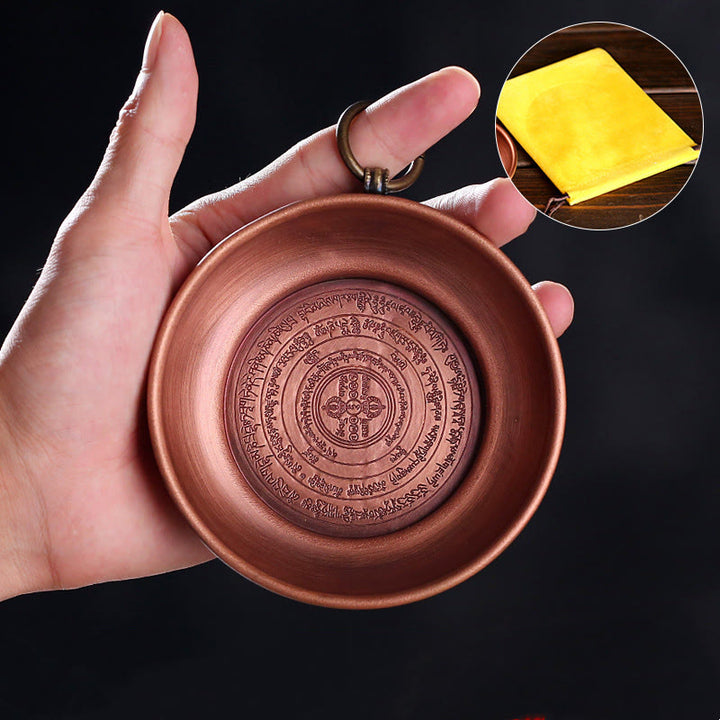 Buddha Stones Small Copper Prayer Altar Portable Burning Holder Incense Sage Smudging Rituals Use Items - Copper Offering Tray(Diameter 10cm) - image 0