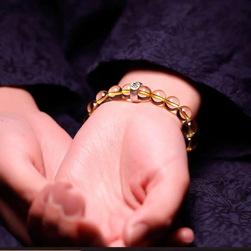 925 Sterling Silver Chinese Zodiac Natal Buddha Citrine Protection Bracelet - image 4