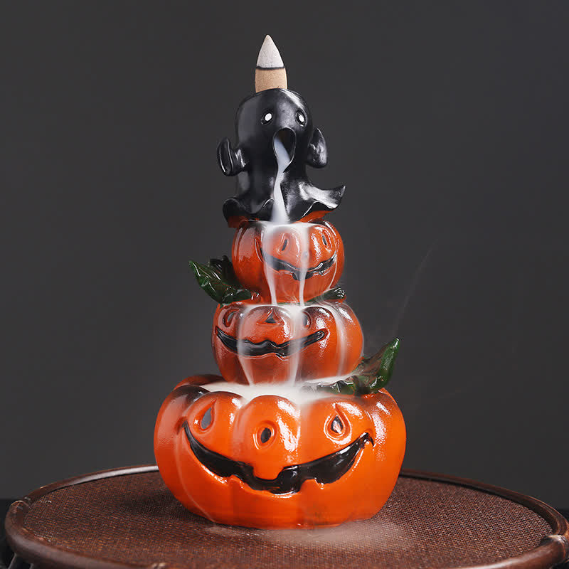 Halloween Pumpkins Ghost Resin Backflow Smoke Fountain Incense Burner Decoration - image 6
