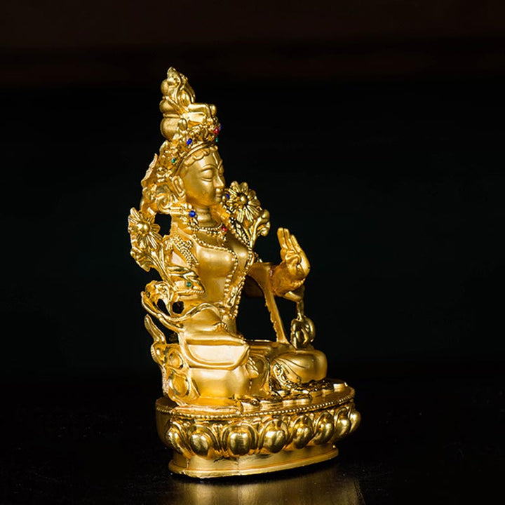 Bodhisattva White Tara Hope Protection Gold Plated Statue Decoration - image 5