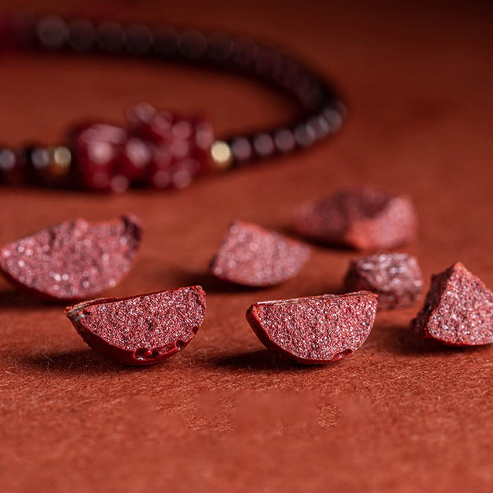 Buddha Stones Garnet Cinnabar PiXiu Blessing Calm String Bracelet