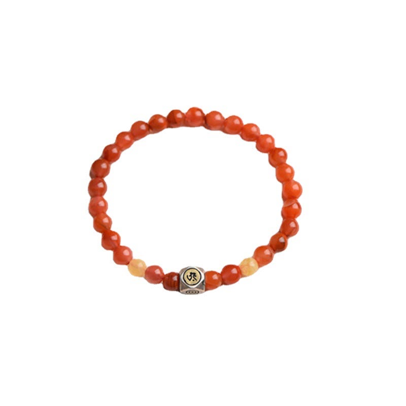 Buddha Stones 925 Sterling Silver Chinese Zodiac Natal Buddha Amulet Red Agate Amber Self-acceptance Bracelet - image 8