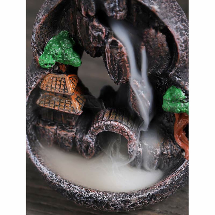 Mountain Bridges Pattern Meditation Resin Backflow Incense Burner - image 8