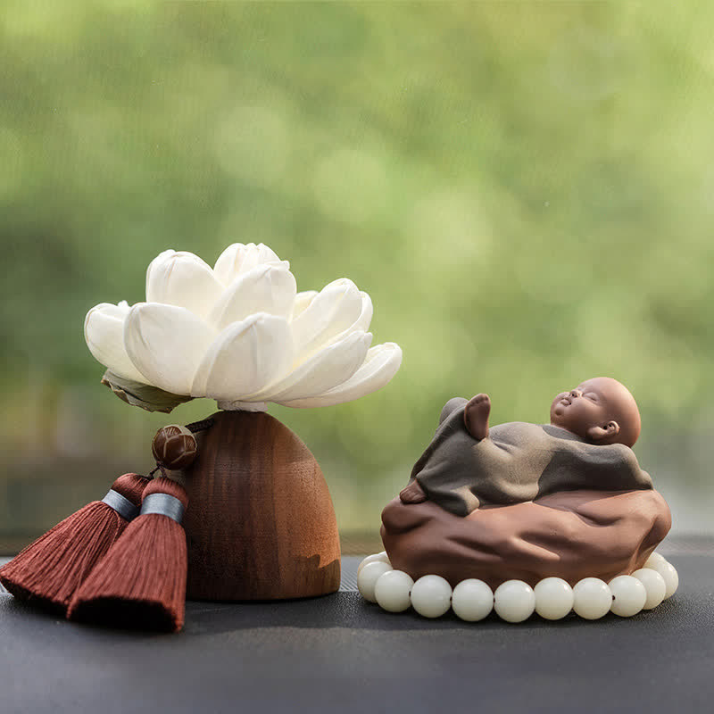 Black Peach Wood Buddha Flower Calm Cure Decorations - image 13