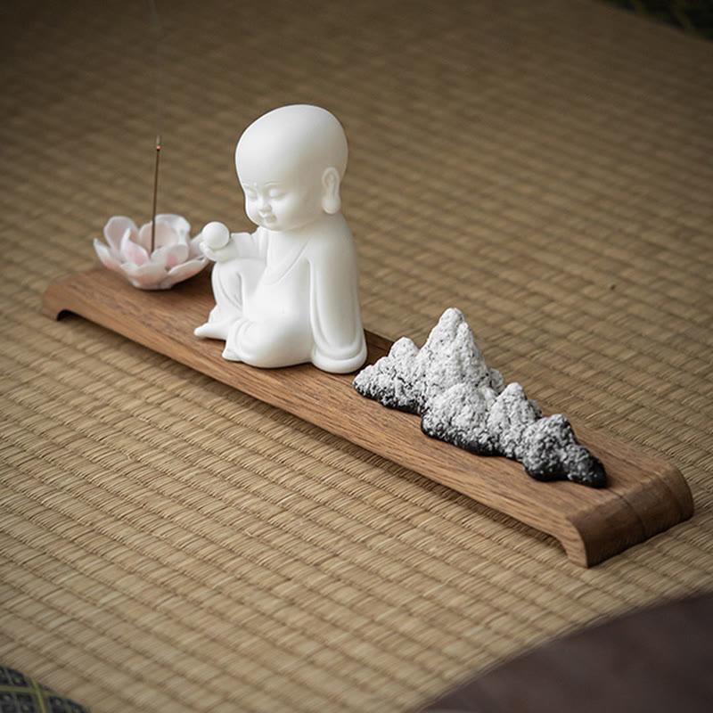 Buddha Stones Lotus Flower Tathagata Kwan Yin Avalokitesvara Ksitigarbha Meditation Ceramic Stick Incense Burner Decoration - image 15