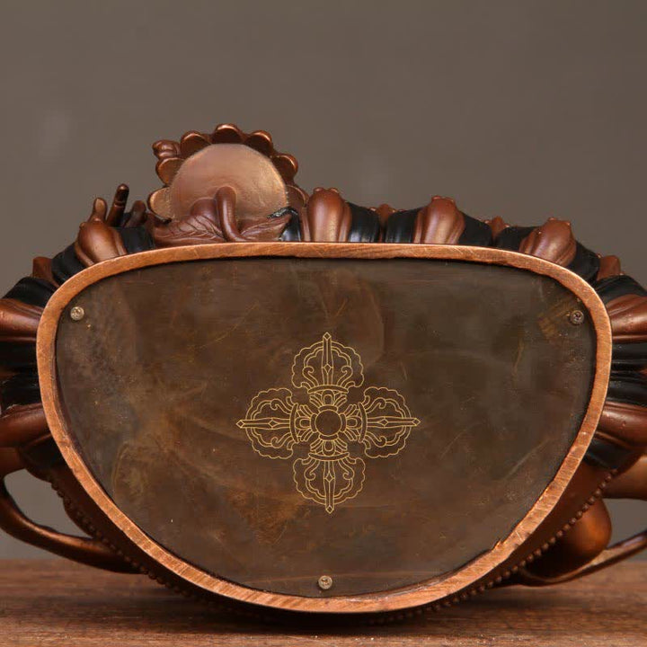 Yellow Jambhala Bodhisattva Figurine Compassion Copper Statue Home Office Decoration - image 16