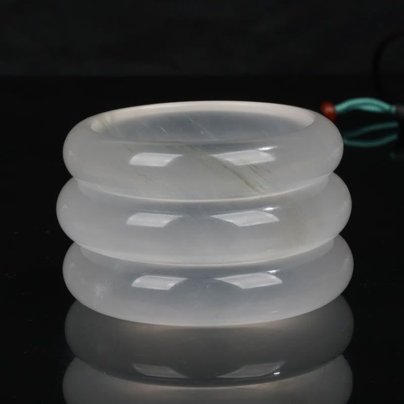 Natural Translucent Golden Silk Jade Wealth Luck Bracelet Bangle - image 11