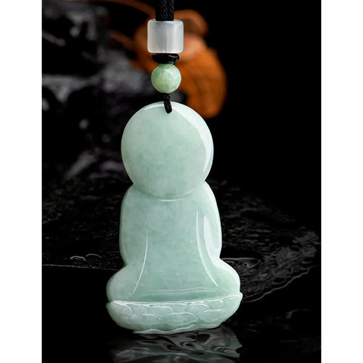 Buddha Stones Amitabha Buddha Jade Amulet Compassion String Necklace