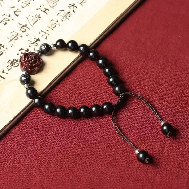 Buddha Stones Small Leaf Red Sandalwood Sooth Bracelet - image 2