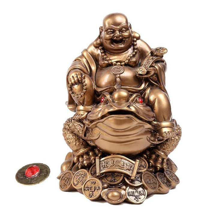 FengShui Maitreya Toad Ornament Decoration - Bronze - image 0
