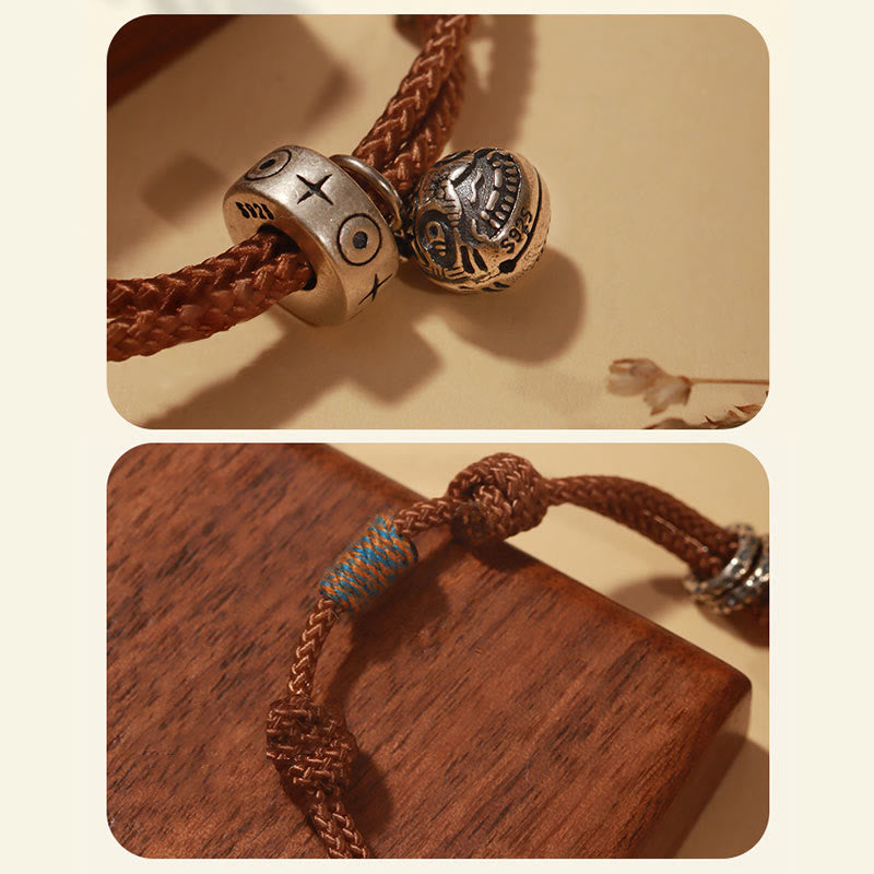 Buddha Stones 925 Sterling Silver Gold Swallowing Beast Koi Fish Wealth Handcrafted Braided Bracelet - image 12