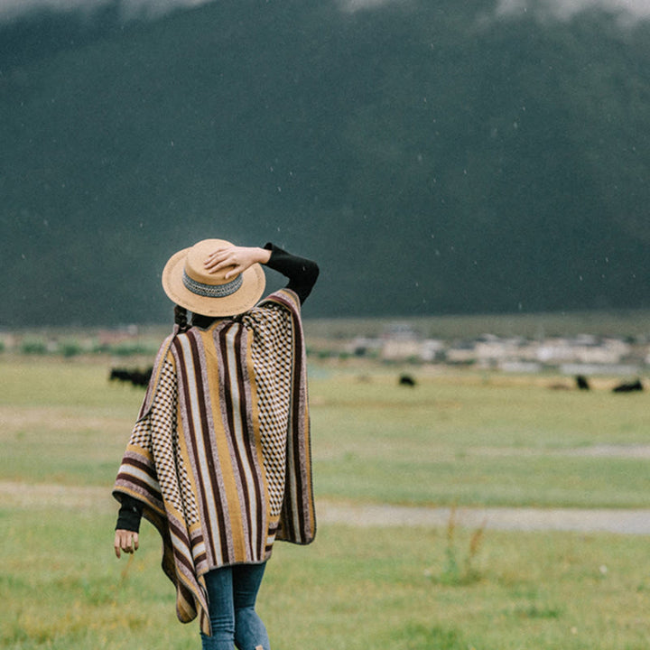 Tibetan Shawl Classic Pattern Winter Cozy Warm Travel Scarf Wrap - image 17
