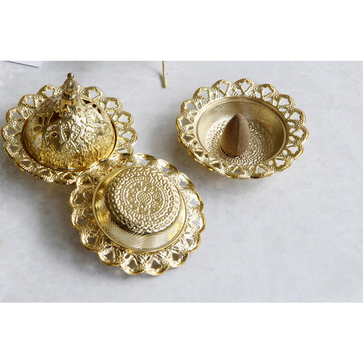 Tibetan Gold Mini Meditation Incense Burner - image 13