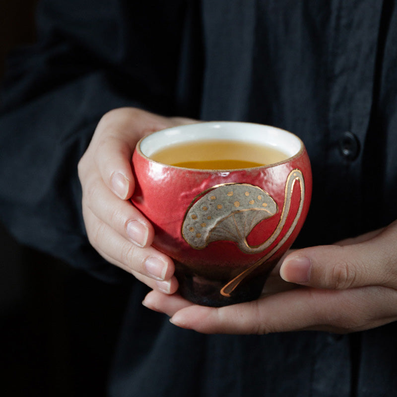 Buddha Stones Lotus Pod Engraved Teacup Kung Fu Tea Cup