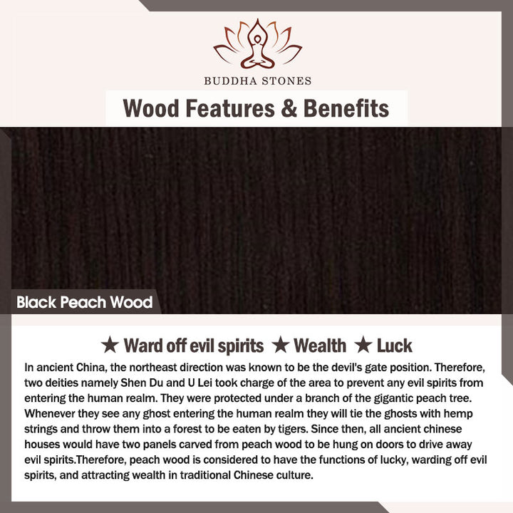 Black Peach Wood Buddha Flower Calm Cure Decorations - image 27