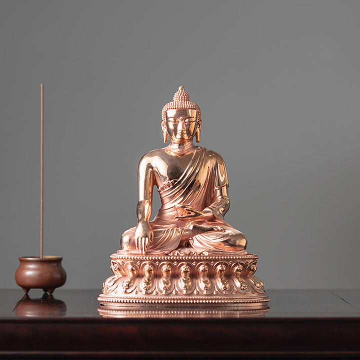Gautama Shakyamuni Buddha Figurine Serenity Copper Statue Home Decoration - image 1