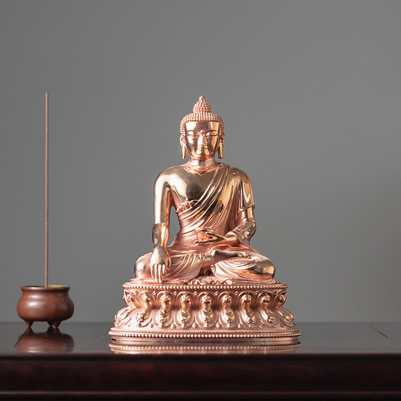 Gautama Shakyamuni Buddha Figurine Serenity Copper Statue Home Decoration - image 1