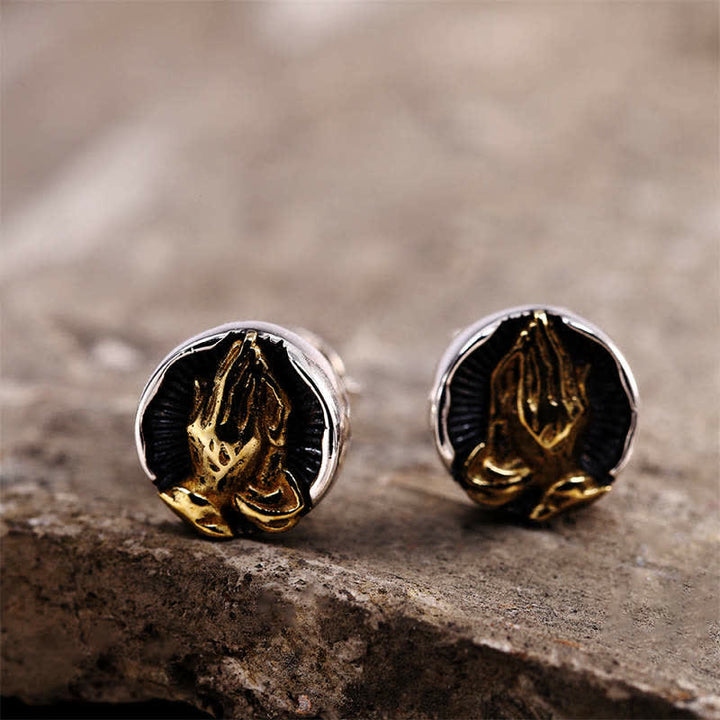 925 Sterling Silver Namaste Equality Stud Earrings - image 7