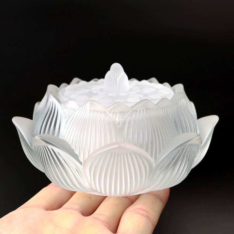 Lotus Liuli Crystal Healing Meditation Incense Burner - White Lotus 11.5*6.7cm - image 3
