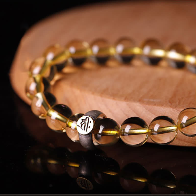 925 Sterling Silver Chinese Zodiac Natal Buddha Citrine Protection Bracelet - image 13