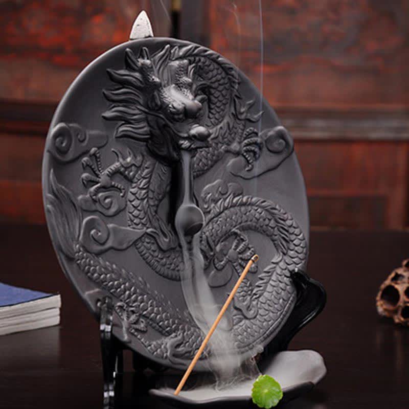 Dragon Ceramic Backflow Smoke Fountain Meditation Incense Burner - image 5