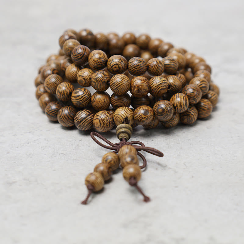 Buddha Stones 108 Mala Beads Bracelet Prayer Meditation Sandalwood Elastic - image 16