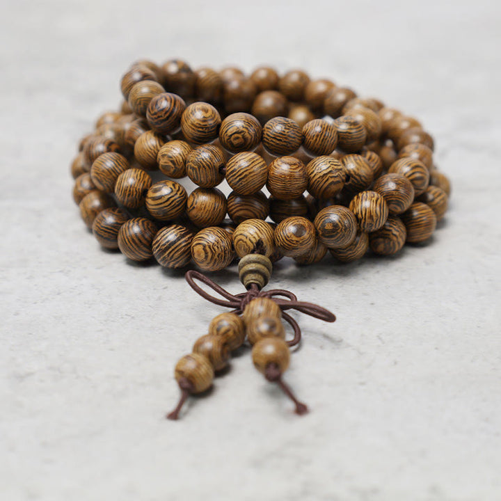 Buddha Stones 108 Mala Beads Bracelet Prayer Meditation Sandalwood Elastic - image 16