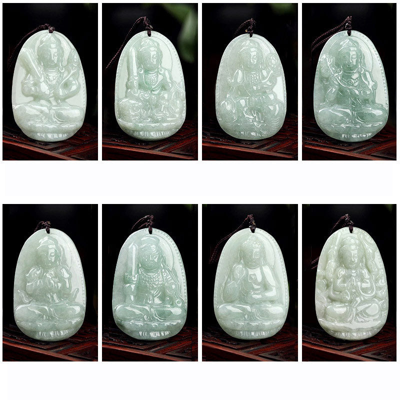 Buddha Stones Chinese Zodiac Natal Buddha Jade Wealth Prosperity Necklace Pendant - image 21