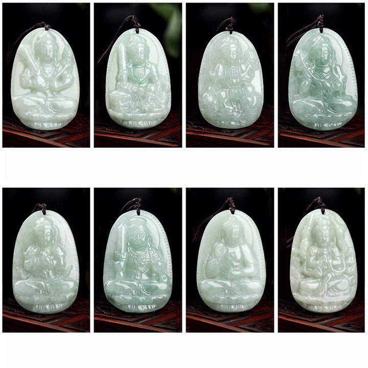 Buddha Stones Chinese Zodiac Natal Buddha Jade Wealth Prosperity Necklace Pendant - image 21