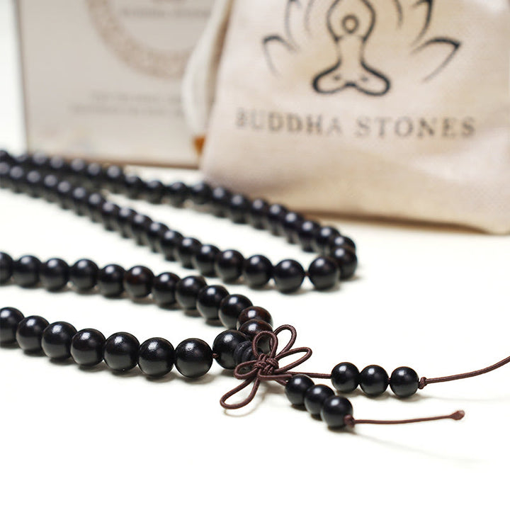 Buddha Stones 108 Mala Beads Bracelet Prayer Meditation Sandalwood Elastic - image 11