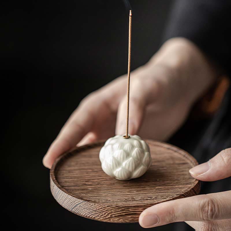 Buddha Stones Mini Lotus Flower Meditation Ceramic Stick Small Incense Burner Decoration - image 4