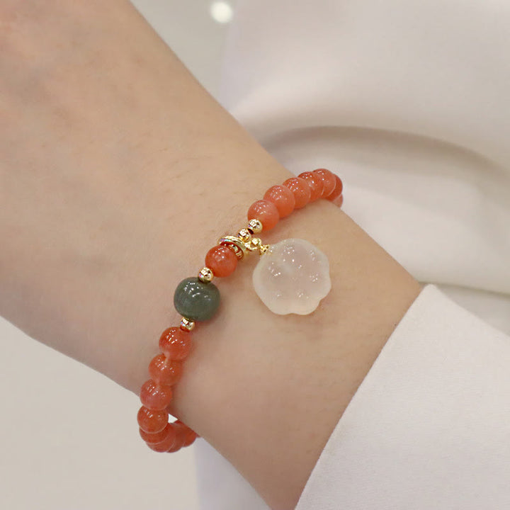 Buddha Stones Red Agate Chalcedony Cat Paw Jade Confidence Bracelet - image 3