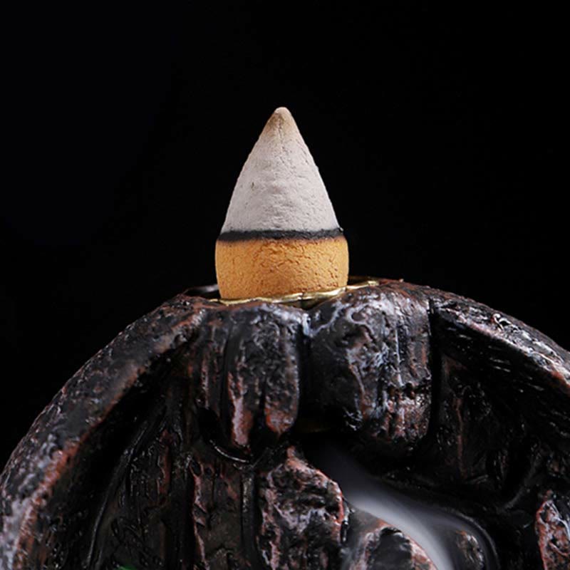 Mountain Bridges Pattern Meditation Resin Backflow Incense Burner - image 5