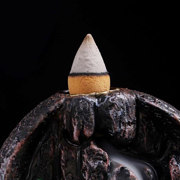 Mountain Bridges Pattern Meditation Resin Backflow Incense Burner - image 5