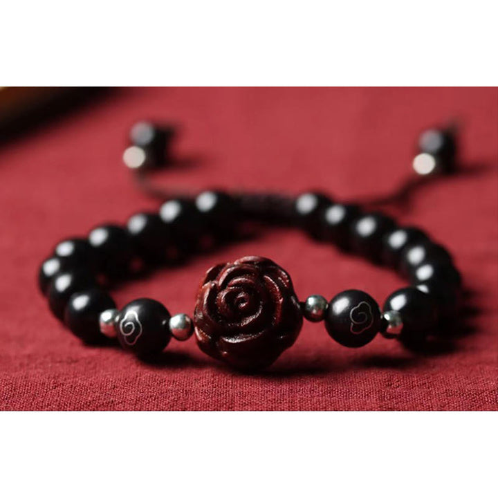 Buddha Stones Small Leaf Red Sandalwood Sooth Bracelet - image 6