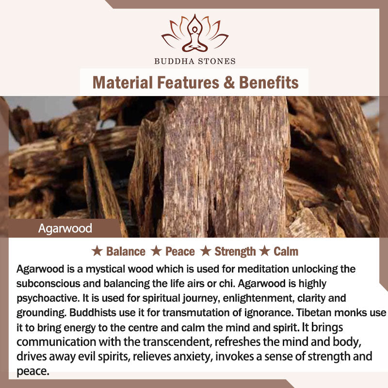 Buddha Stones Qinan Agarwood Avalokitesvara Yellow God of Wealth Strength Bead Necklace Pendant