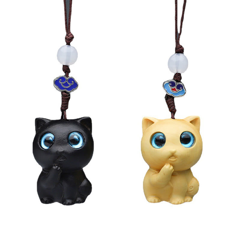 Buddha Stones Thuja Sutchuenensis Green Sandalwood Boxwood Mini Cute Animal Rabbit Cat Deer Whale Prosperity Phone Hanging Decorations - image 19