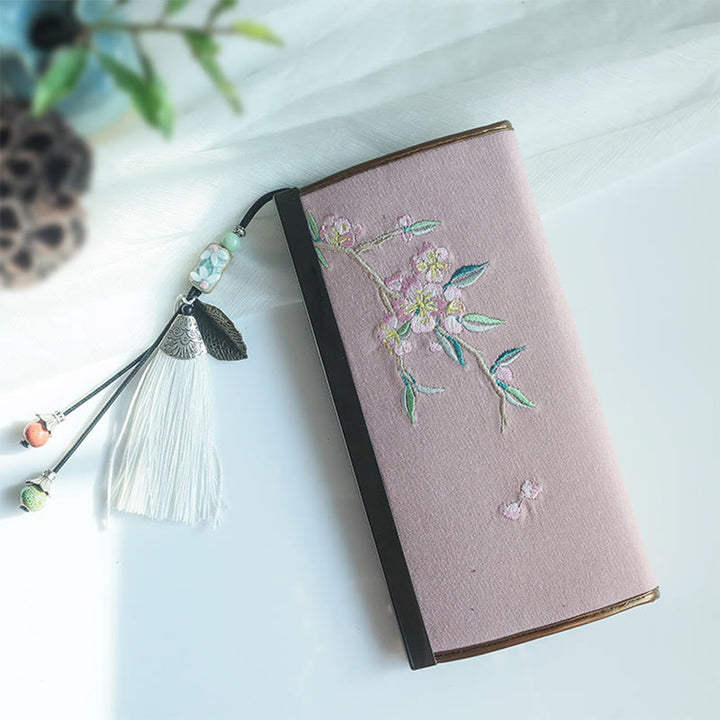 Flower Plum Peach Blossom Bamboo Double-sided Embroidery Large Capacity Cash Holder Wallet Shopping Purse - image 18